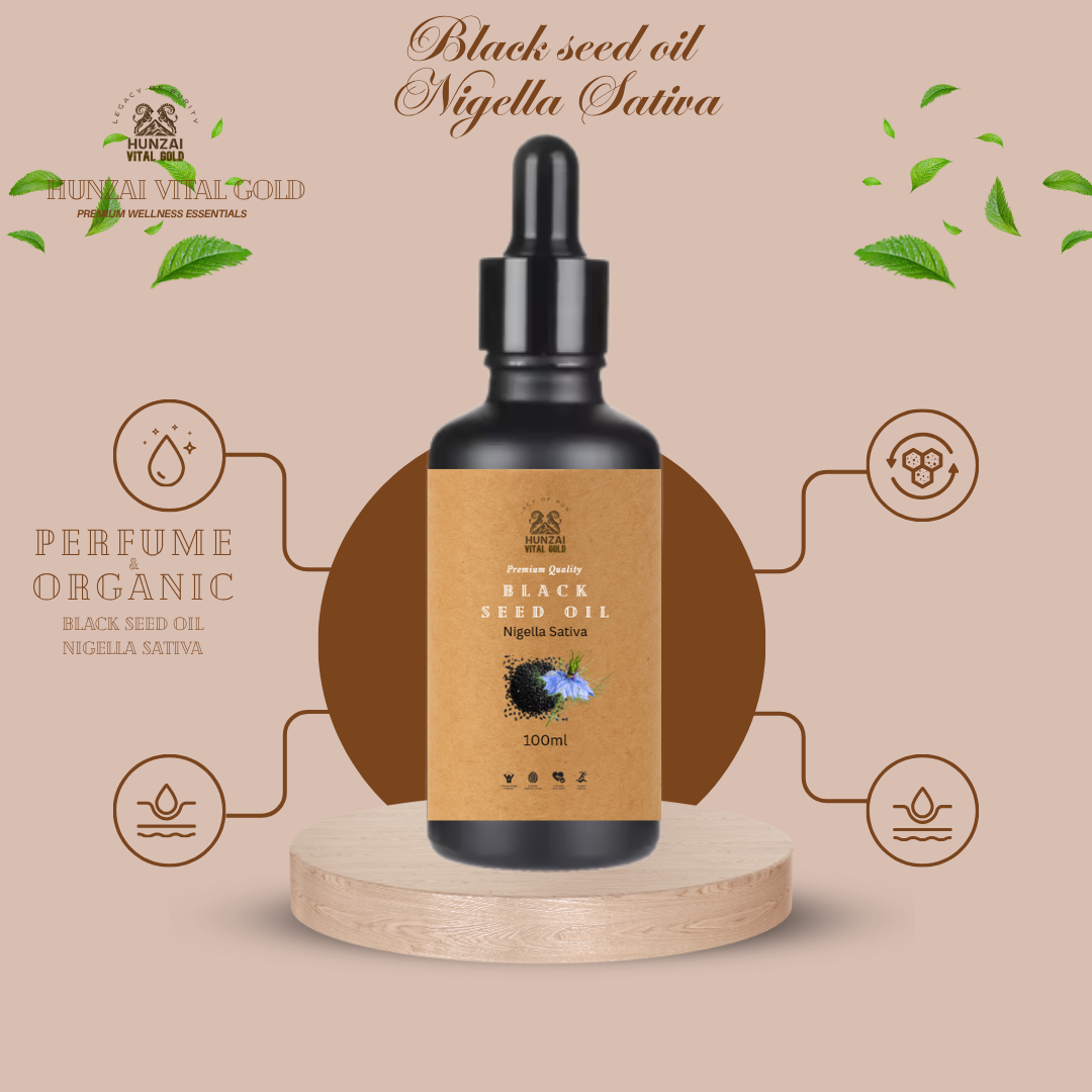 Organic Pure Black Seed Oil – Cold Pressed Nigella Sativa Oil – 100% Natural Skin and Hair Care Oil – 100 ml