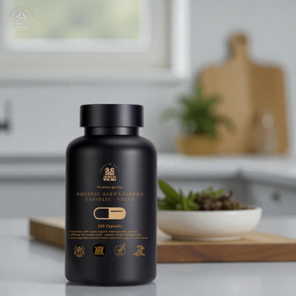 Organic Ashwagandha Capsules 620mg  - 100% Organic & Chemical-Free (vegan)
