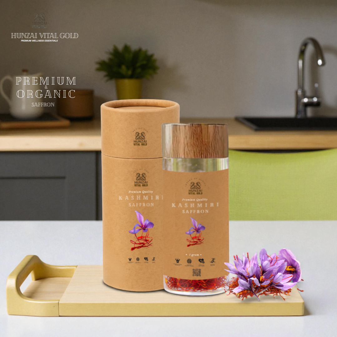 A+ Organic Kashmiri Saffron – Crocus sativus | Pure, Hand-Harvested Grade A+ | Deep Aroma & Rich Flavor 1g