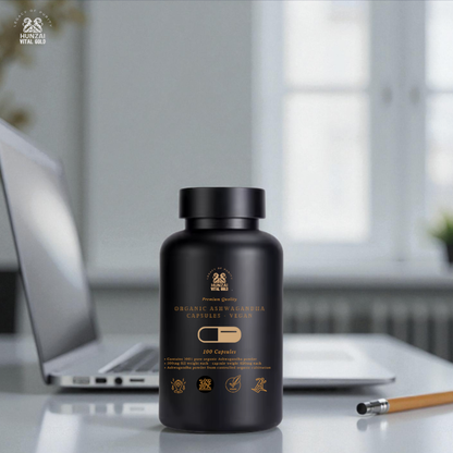 Organic Ashwagandha Capsules 620mg  - 100% Organic & Chemical-Free (vegan)