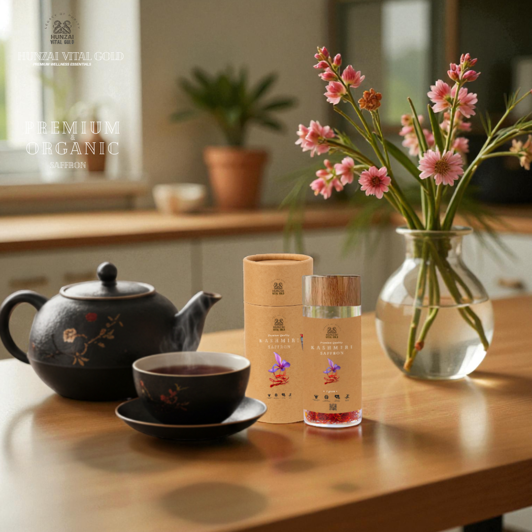 A+ Organic Kashmiri Saffron – Crocus sativus | Pure, Hand-Harvested Grade A+ | Deep Aroma & Rich Flavor 1g