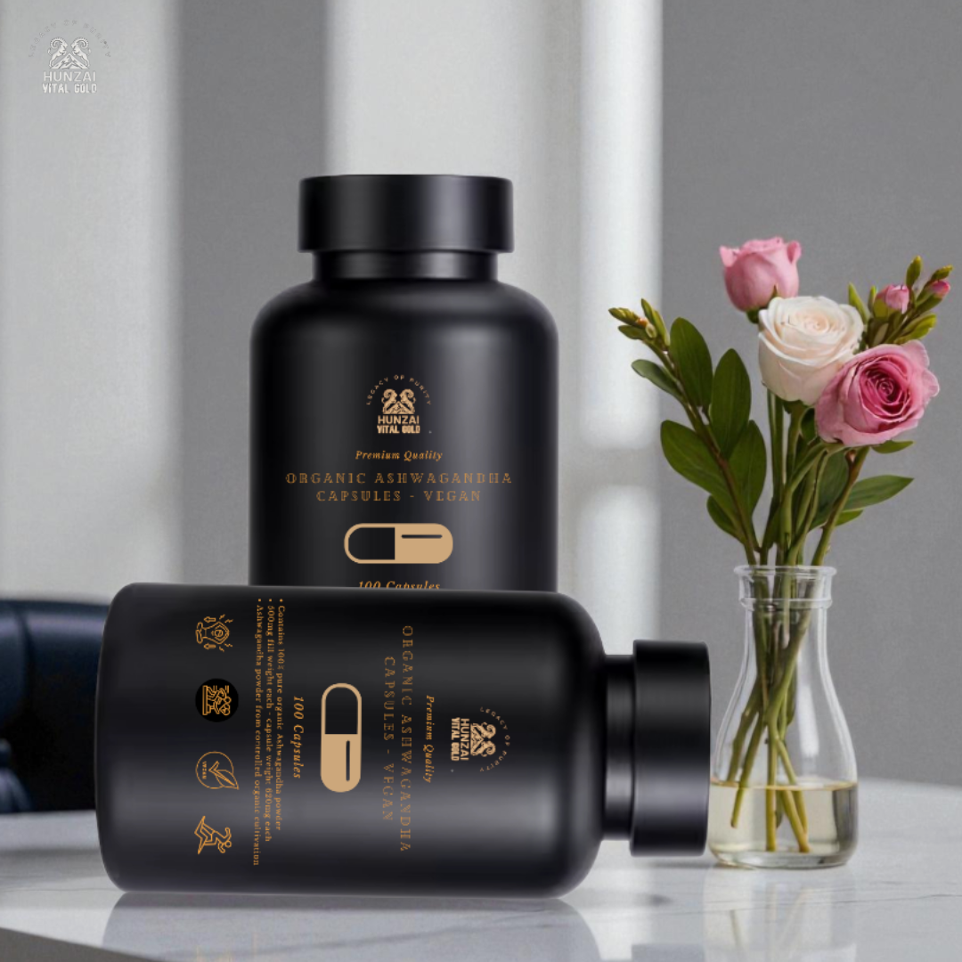 Organic Ashwagandha Capsules 620mg  - 100% Organic & Chemical-Free (vegan)