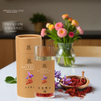 A+ Organic Kashmiri Saffron – Crocus sativus | Pure, Hand-Harvested Grade A+ | Deep Aroma & Rich Flavor 1g