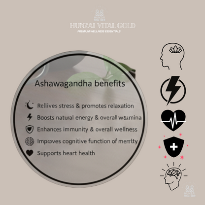 Hunzai Vital Gold – Premium Organic Ashwagandha Root (Withania Somnifera) |  Organic Tea l| Plant-Based Wellness II 100% Chemical-Free II