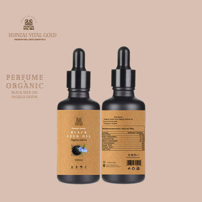Organic Pure Black Seed Oil – Cold Pressed Nigella Sativa Oil – 100% Natural Skin and Hair Care Oil – 100 ml